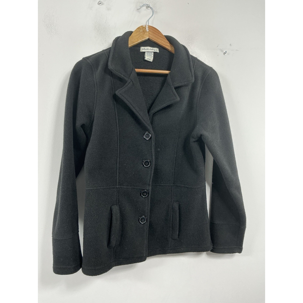 Womans Telluride Clothing Co Button Up Fleece Jacket Small Black
